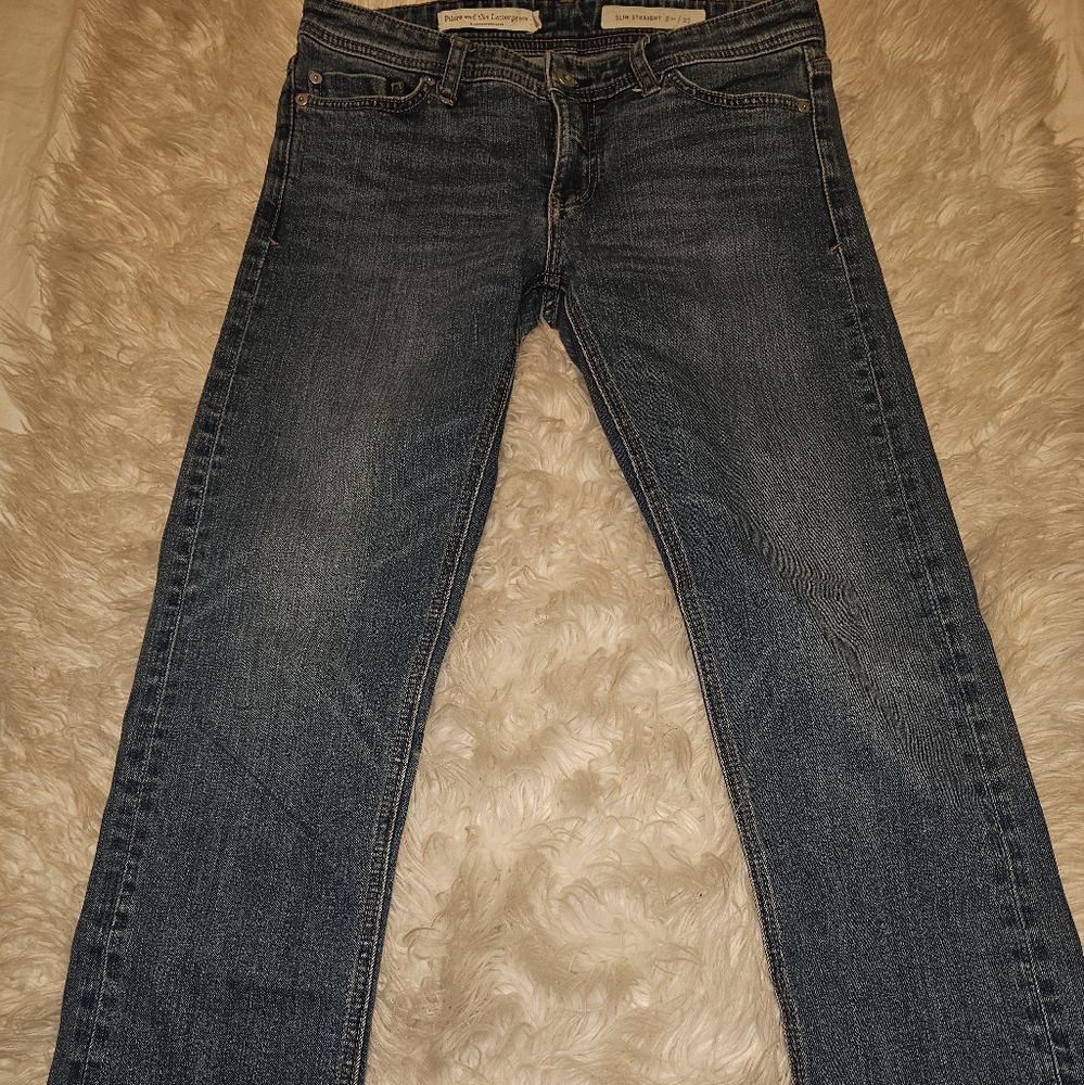 Pilcro and the Letterpress Anthroplogie Mid-Rise Slim Straight Jeans 27